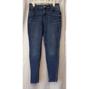 Maurices High Rise Skinny Jeans Womens 12 Regular Dark Blue Stretch Ankle Jeans